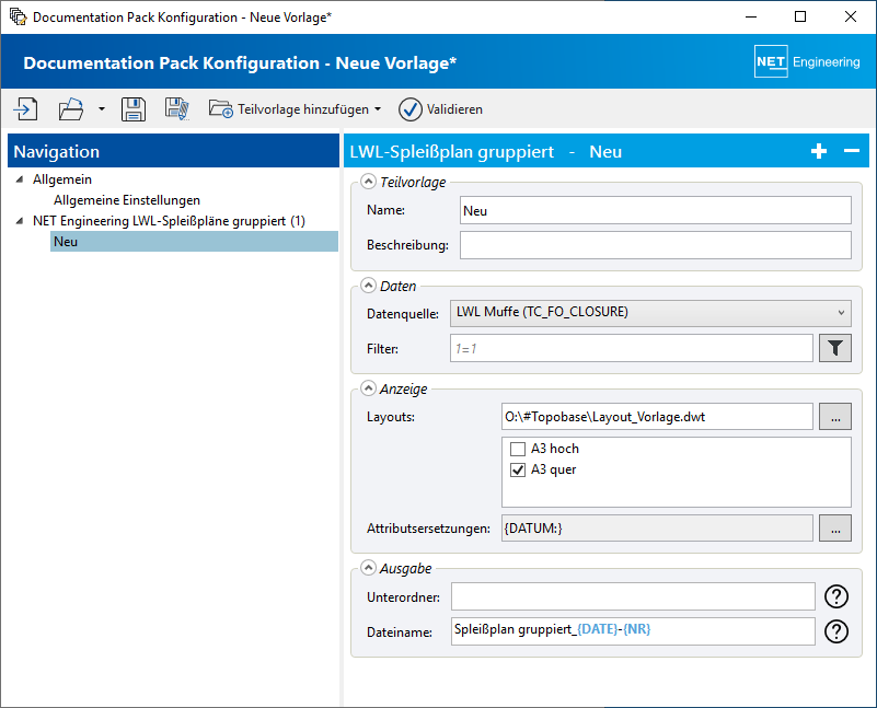 DocPack_Teilvorlage hinzufügen_Schemapläne_LWL-Spleißplan gruppiert_Dialog_gefüllt.png