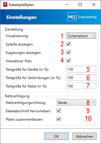 LWL-Kabelabschnitt_Spleißplan aus Netzverfolgung_Einstellungen.png