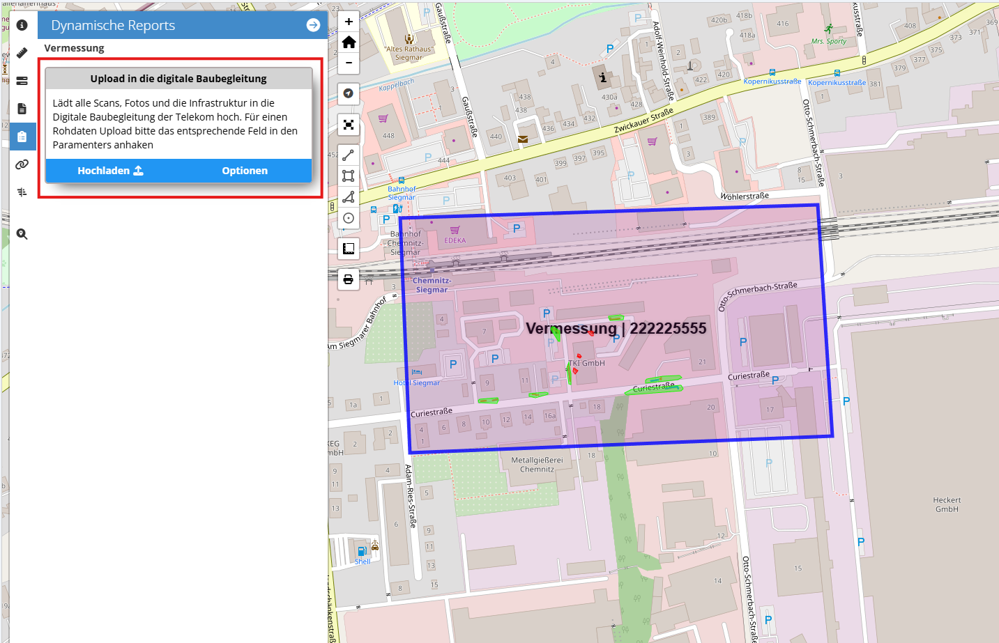 Button zur Interaktion mit der digitalen Baubegleitung